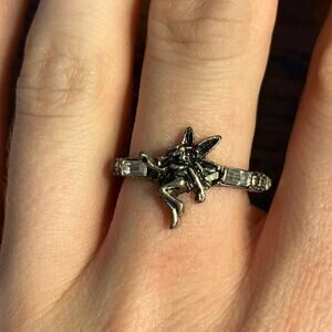 Fairy ring silver tone, naturecore whimsy cottagecore ethereal dreamy